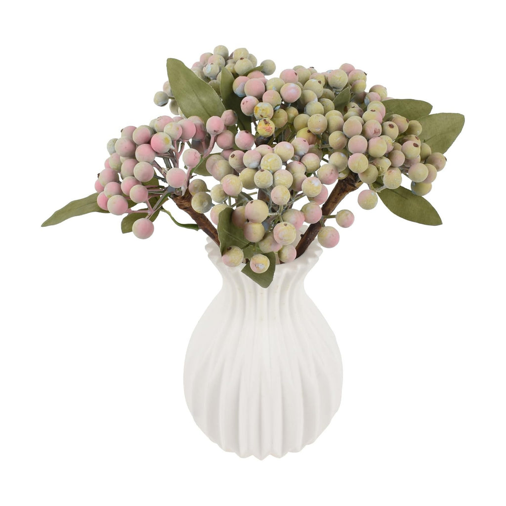 Artificial Berry Stems, 6pcs Fake Green Spray Berry Picks for Home Office Decor