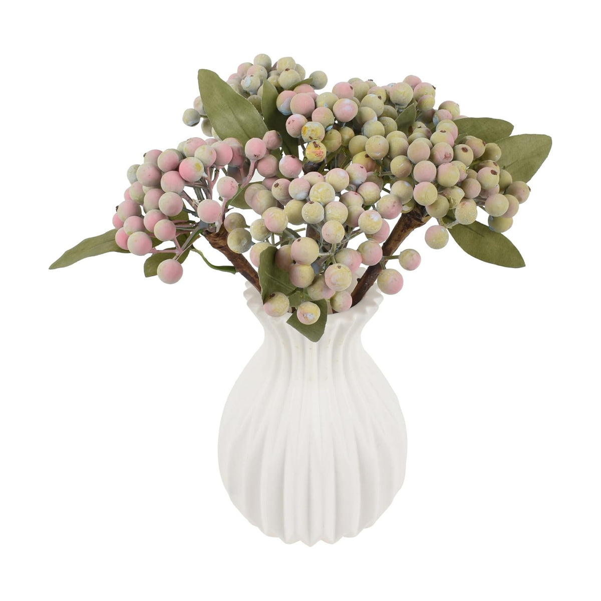 Artificial Berry Stems, 6pcs Fake Green Spray Berry Picks for Home Office Decor