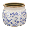 Vintage Planter Large Ceramic Plants Pot Blue Chinoiserie Pot