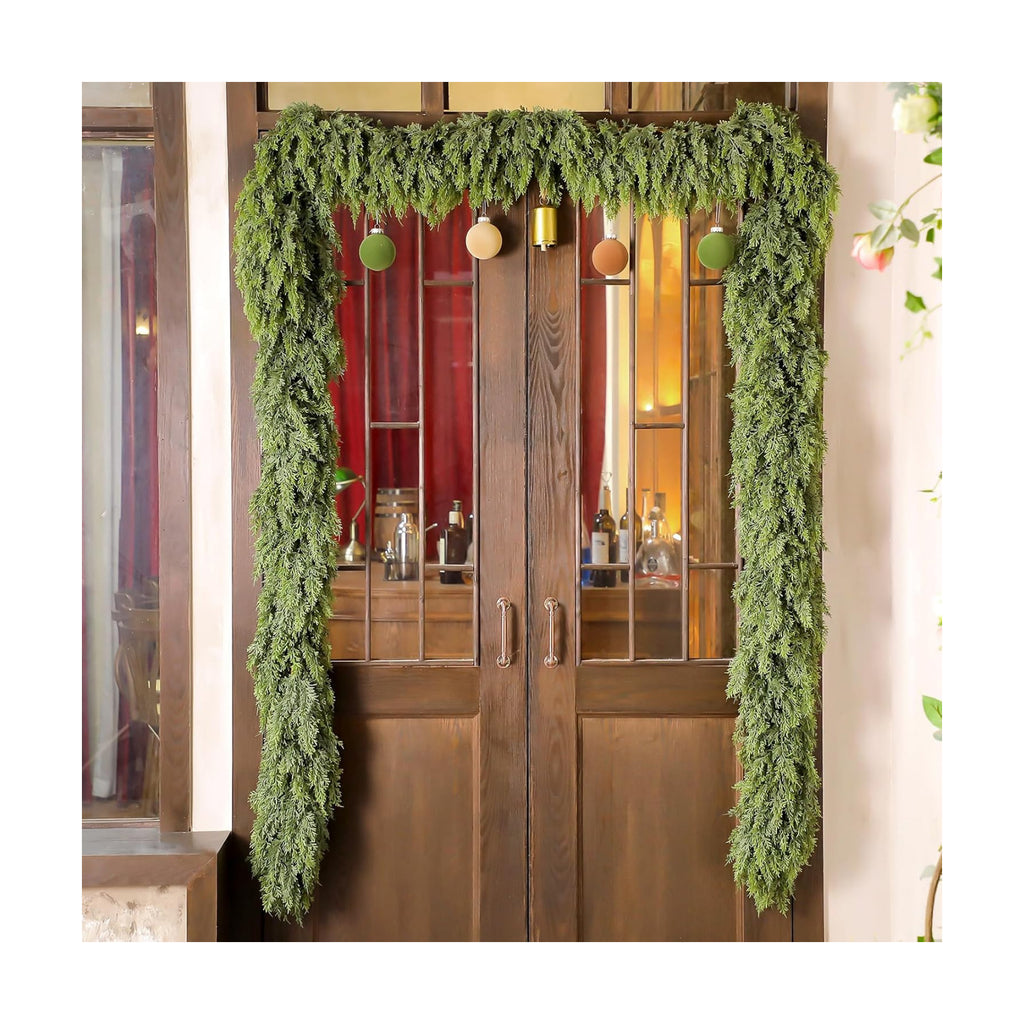 Waydress 1 Pcs 18ft Christmas Artificial Cedar Garland Realistic