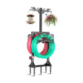Garden Hose Holder for Outside,Water Hose Holders with 2 Bird Statue Shepherds Hooks & 5 Spikes,Double-Sided