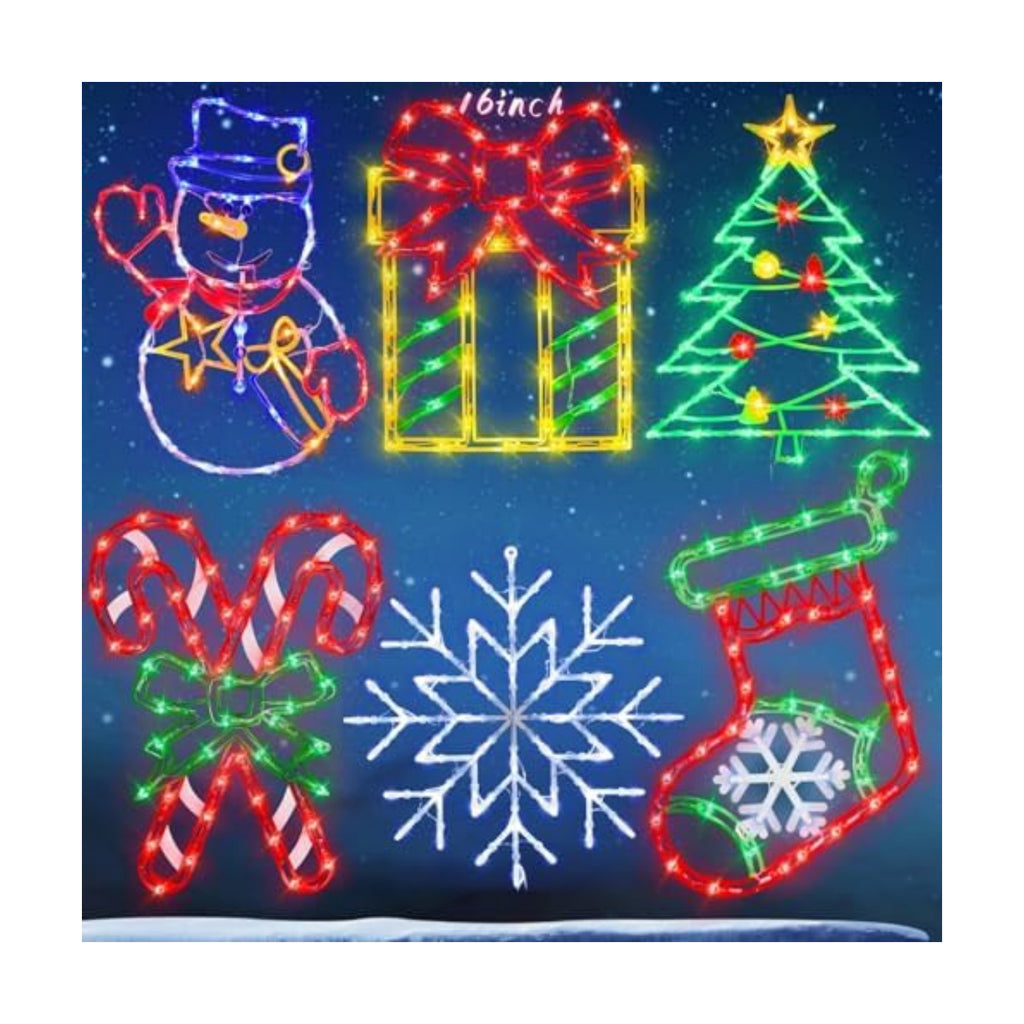 TRWYMZ Christmas Decorations - 16" Christmas Window Silhouette Lights