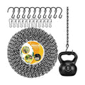 180”Metal Hanging Chains with Hanging Basket Hooks Set,Black