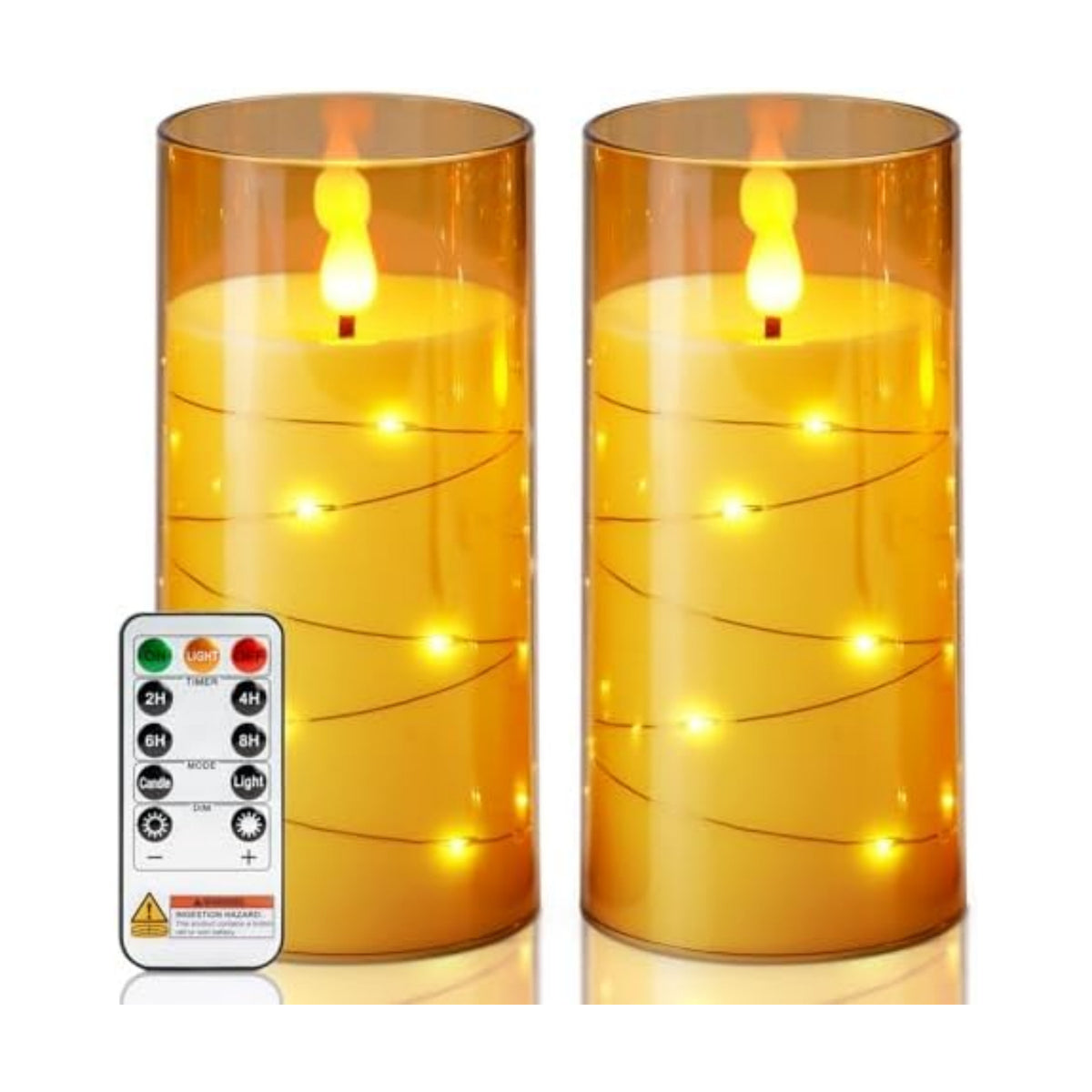 Homemory 3"x6" Flameless Candles, Flickering LED Pillar Candles with Remote