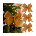 Janinka 12 Pcs 6 Inch Christmas Velvet Bows for Wreath Decoration, Khaki