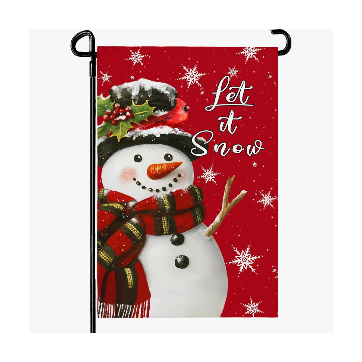 Christmas Snowman Garden Flags Xmas Garden Flag Double Sided 12X18 Inch Winter Snowflakes Yard Flag for Outside Lawn Yard Decor