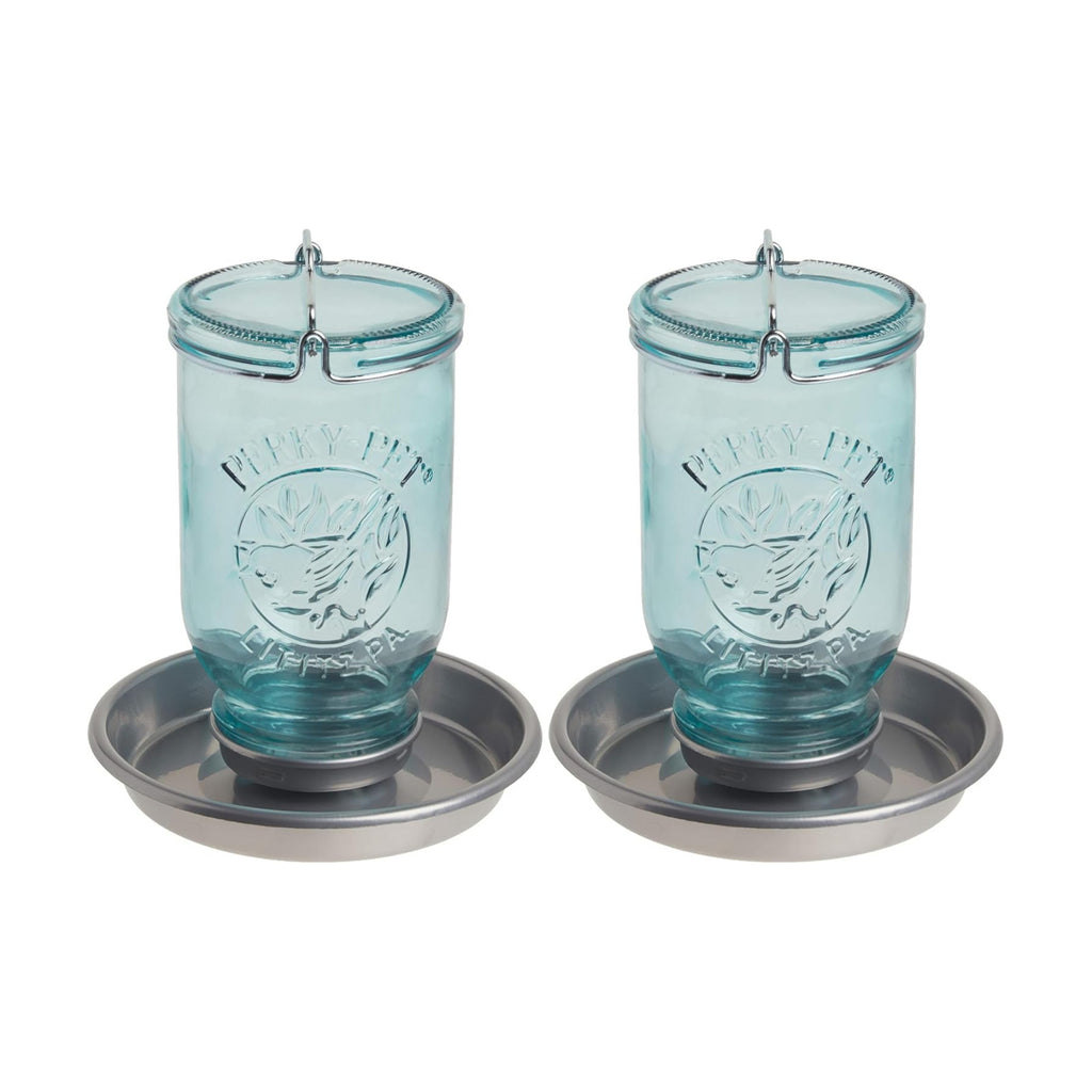 Perky-Pet 1 Mason Jar Wild Bird Waterer 783, Blue (Pack of 2)