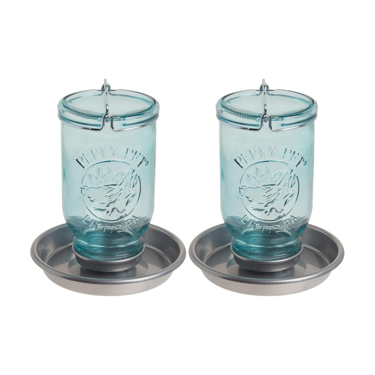 Perky-Pet 1 Mason Jar Wild Bird Waterer 783, Blue (Pack of 2)