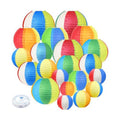 21Pcs Beach Ball Paper Lanterns Summer Luau Hawaiian Pool Party Decorations