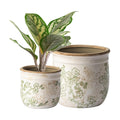SURE YUESI Ceramic Plant Pots Set of 2, 4.7 & 5.7 Inch Vintage Indoor Planters with Drainage Hole, Farmhouse Ceramic
