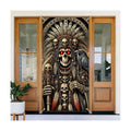 BlissYard Halloween Skeleton Shaman Door Cover 35x71 Inch Fabric