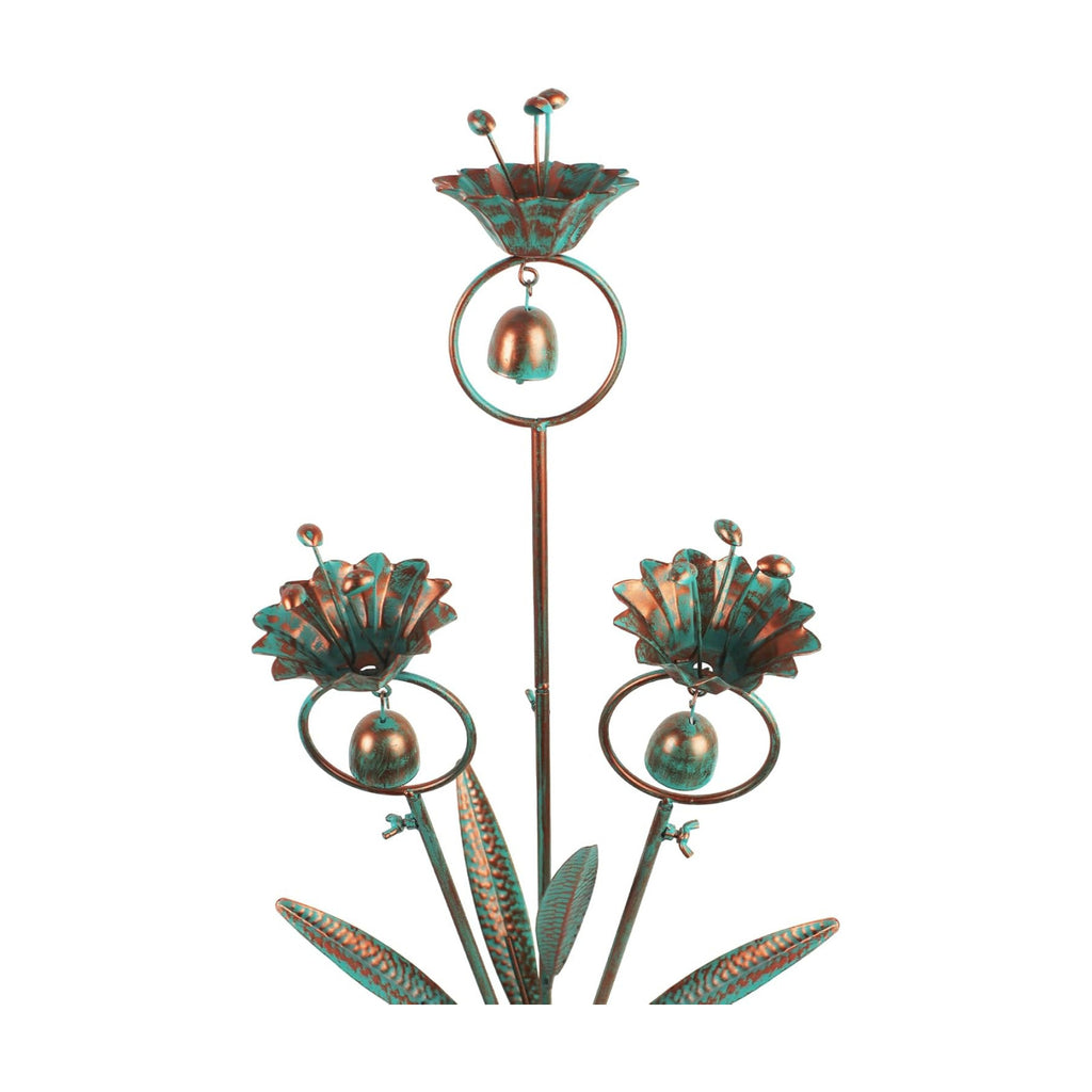 Calla Lily Garden Stake with Bells | Metal Flower Decorative Garden Stakes, 34" H Yard Art for Outdoor Lawn Patio