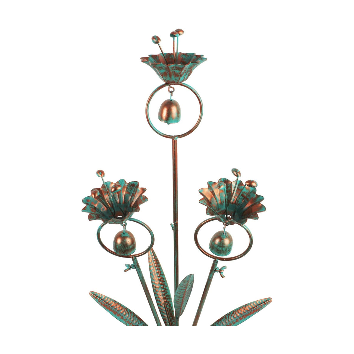 Calla Lily Garden Stake with Bells | Metal Flower Decorative Garden Stakes, 34" H Yard Art for Outdoor Lawn Patio