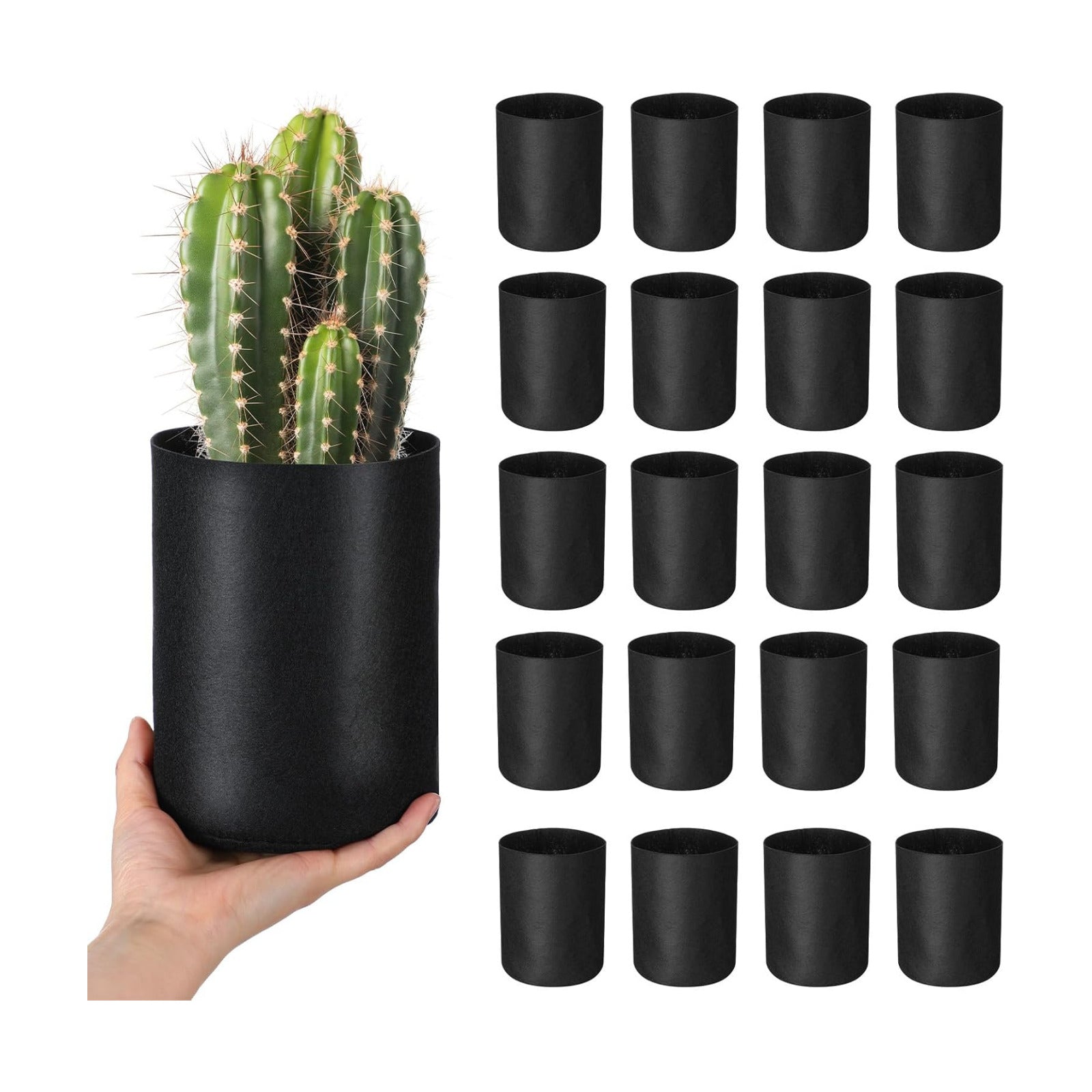 20 Pcs 1/2 Gallon Aeration Fabric Pot Plant Grow Bag Small Grow Bags for Seed Starting Soil Transplant Home Garden