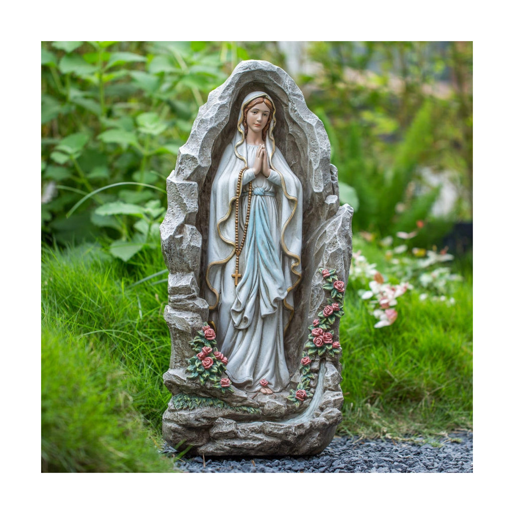 Our Lady of Lourdes Statue - 24 Inches Virgin Mary Statue Outdoor Catholic Garden Decor, Our Lady of Lourdes Grotto