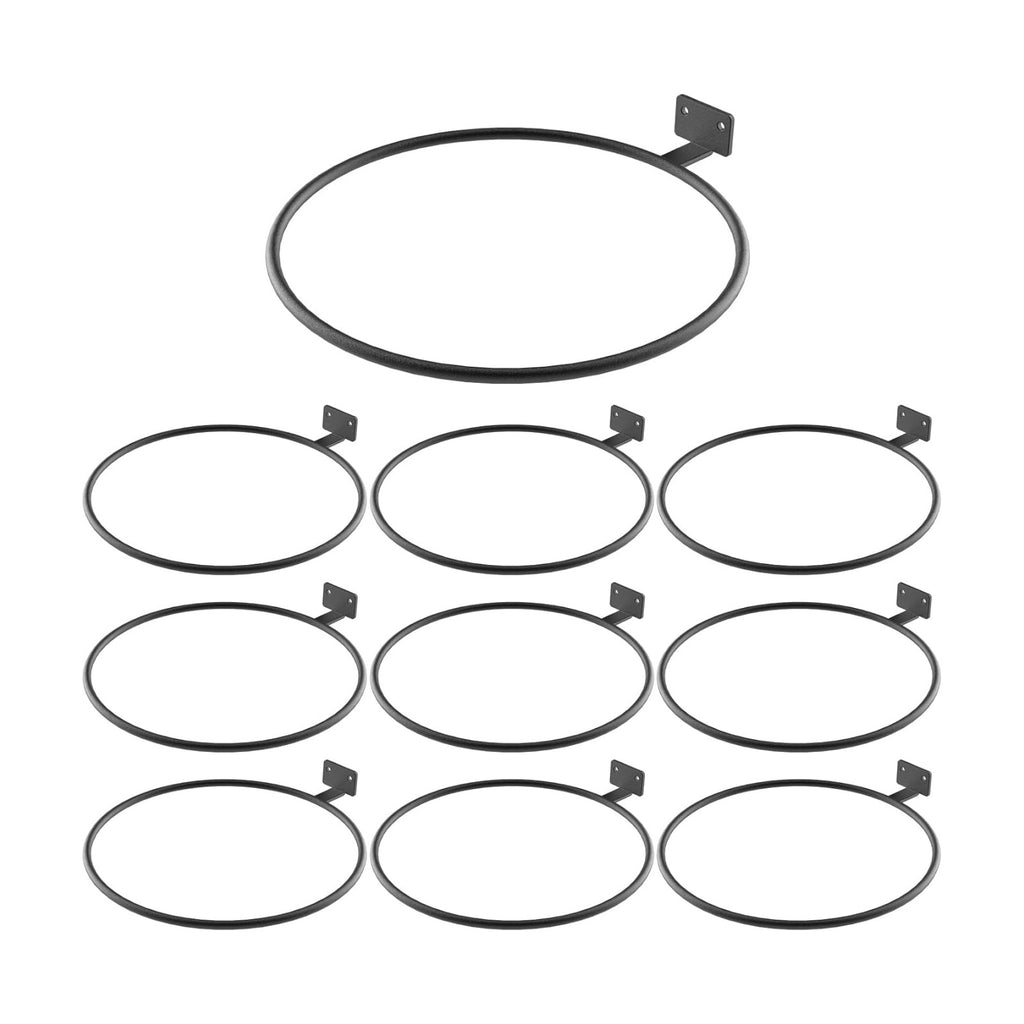 Wall Plant Holder Bulk 8in 10Pack Metal Ring Plant Hanger Black | Planter Pot Wall Mounted Bracket Heavy Duty for