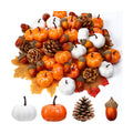 Yookeer 120pcs Fall Mini Pumpkins Artificial Acorn Pine Cone, Lovely Color