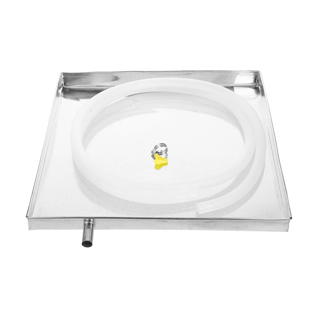SEWACC Air Conditioner Drip Pan with Water Hose, Unit Drip Tray, Stainless Steel Water Catcher Drain Tray, 15.74 x
