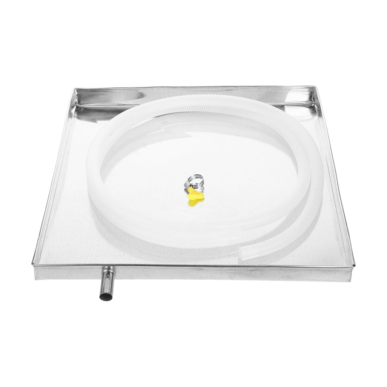 SEWACC Air Conditioner Drip Pan with Water Hose, Unit Drip Tray, Stainless Steel Water Catcher Drain Tray, 15.74 x
