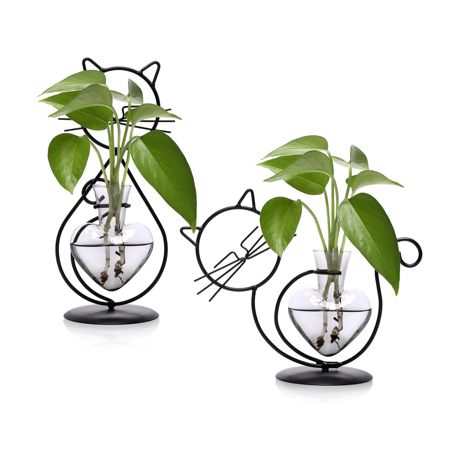 Plant Terrarium Propagation Station Gifts for Women Cat Lover | Plant Lovers Home Office Decor Cat Desk Accessories