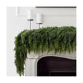 2PCS 6FT Christmas Cedar Garland with 160 Pine Branches, Realistic Faux Garland Artificial Greenery for Fireplace, Table, Mantle, Wall, Indoor, Outdoor,Home Decorations