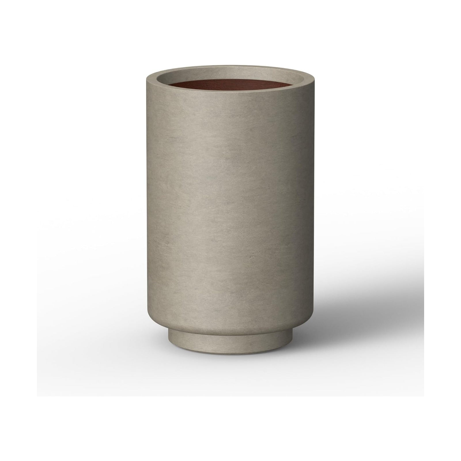 Kante Small Round Tapered Weathered Concrete Planter 15.7" Tall, Outdoor | Rubber Plug for Indoor, Drainage for Garden