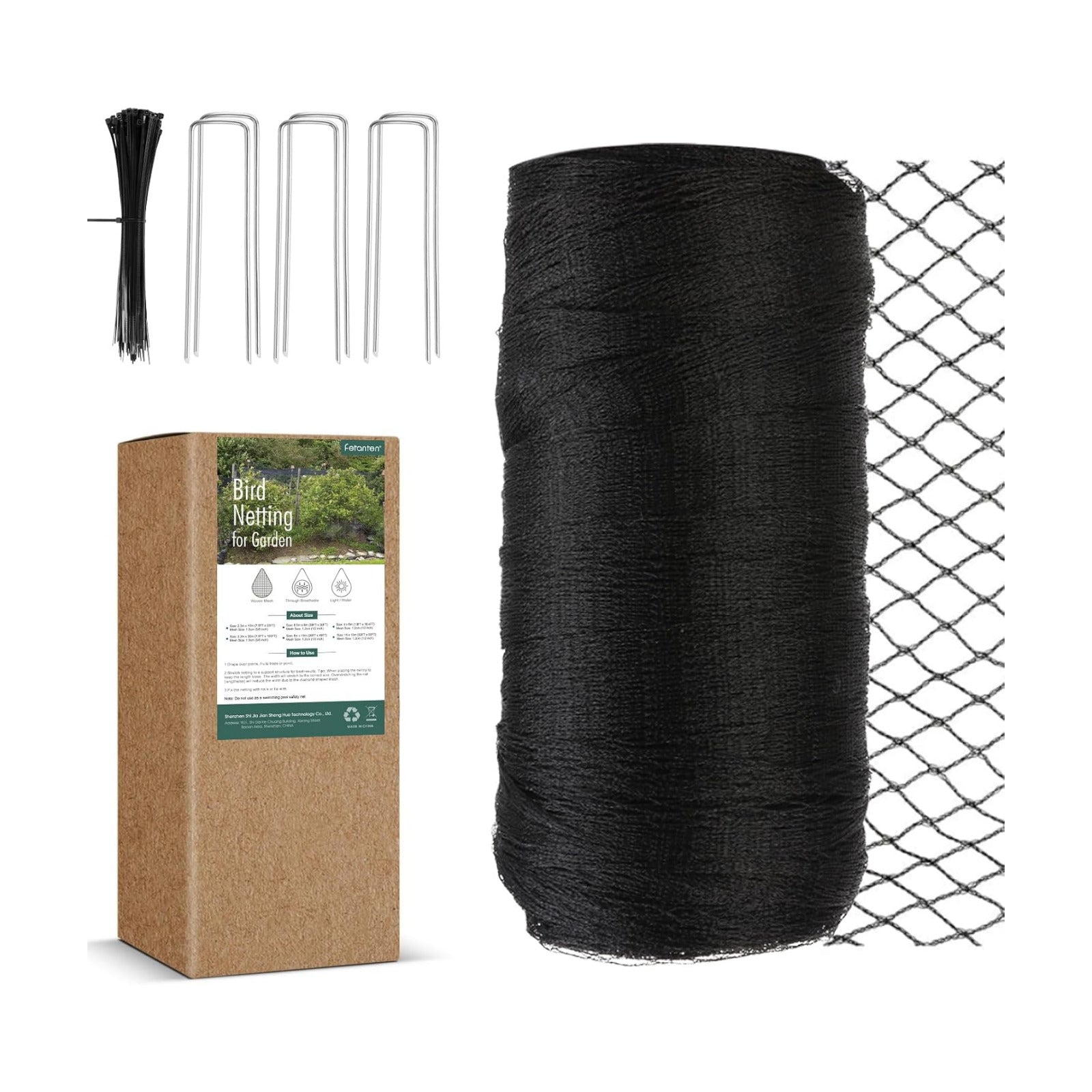 Bird Netting for Garden, Fetanten 7.5 x 100FT Netting for Garden Protection | Heavy Duty Woven Protected Mesh fence for