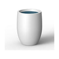Kante Small Round Curved White Concrete Planter 9.1" Dia, Outdoor | Rubber Plug for Indoor, Drainage for Garden
