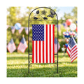 AceList Garden Flag Holder Stand, Wrought Iron 8-Prong, for 12x18 | Windproof butterfly yard pole with velcro clips