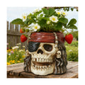 Skull Planter, Skulls Flower Pot, Skull Bowl, Skeleton Succulent Pots, Gothic Plant Pots with Drainage, Goth Statue Flower Pots, Indoor/Outdoor Pirate Figurine, Halloween Decoration, Funny Home Decor