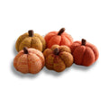 Set of 5 Mini Knit Pumpkins, Sunset Orange Gold Rust (Sunset 2.5 Inch Set)