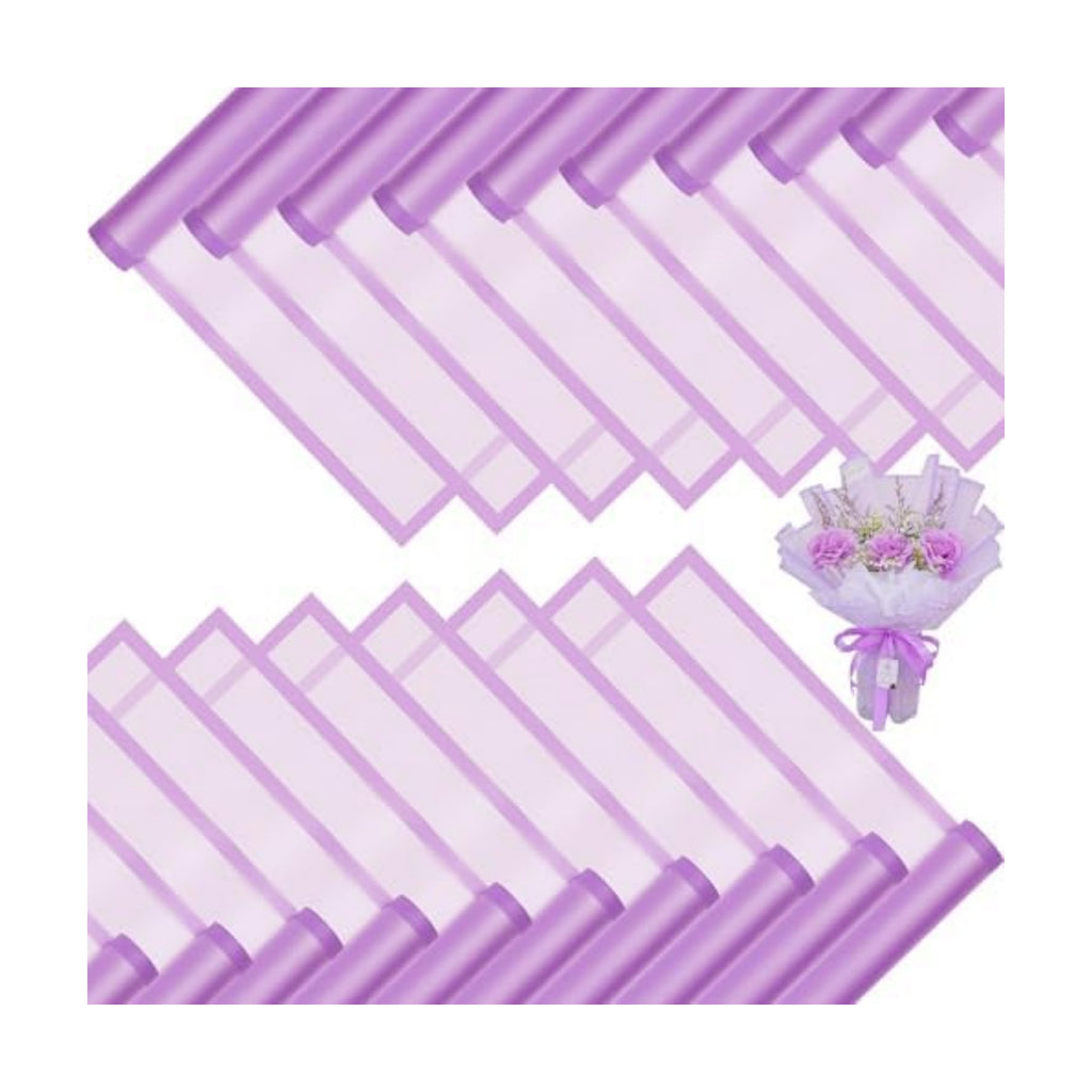 DEWJDFSC 20 Sheets Flower Bouquet Wrapping Paper Floral Korean Purple