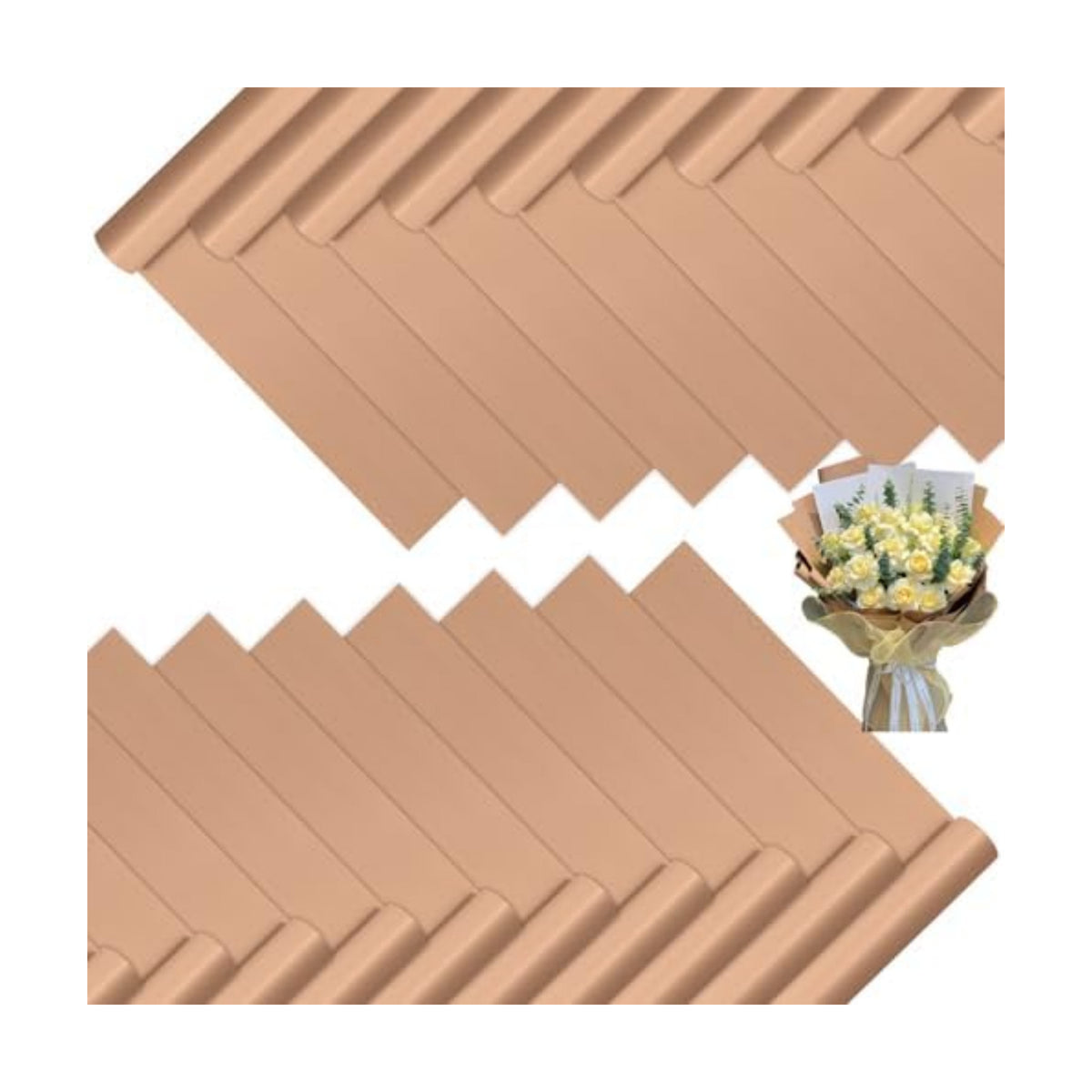 DEWJDFSC 20 Sheets Flower Bouquet Wrapping Paper Floral Korean Pure Brown