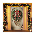 BlissYard Christmas Door Cover Bell Bow 35x71 Inch Polyester