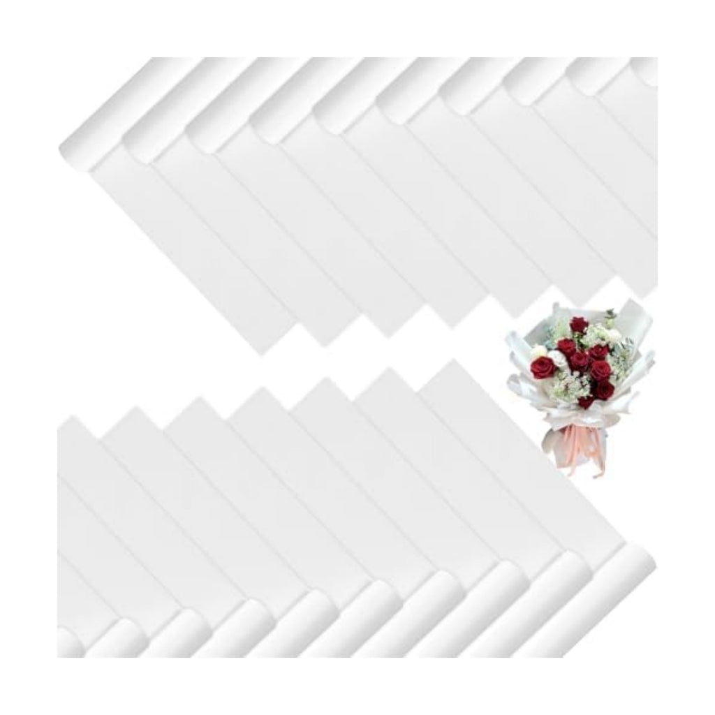 DEWJDFSC 20 Sheets Flower Bouquet Wrapping Paper Floral Korean Pure White