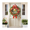 BlissYard Christmas Door Cover Bow Bell 35x71 Inch Polyester