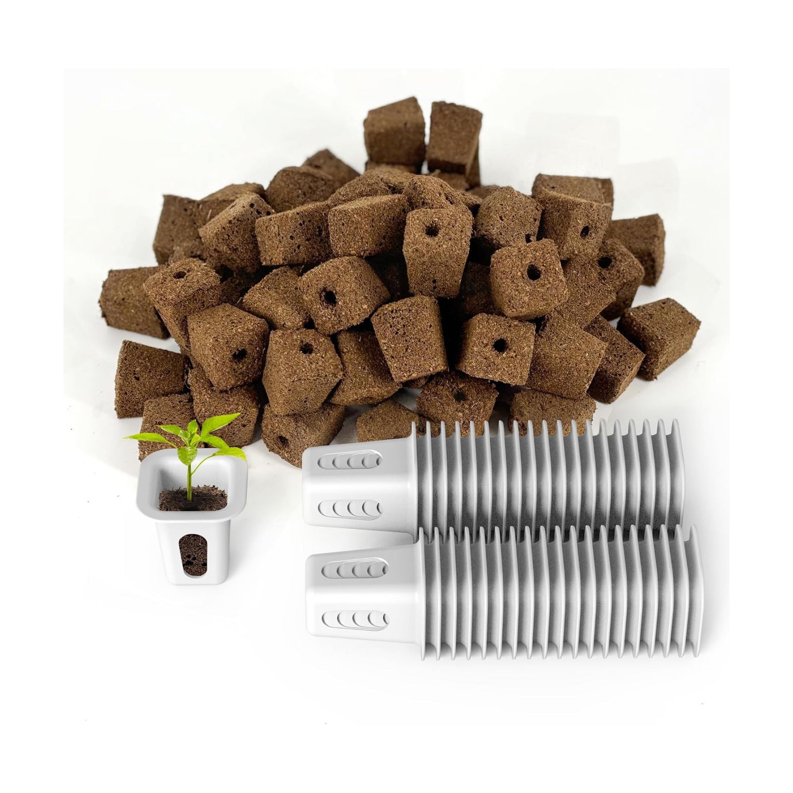 80Pcs Hydroponic Grow Sponges and 40Pcs Grow Baskets for Hydroponics Growing System，Ideal for NFT Systems，Seedling