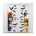 Halloween Door Decals Cute Pumpkin Demon Expression Ghost Sticker Funny Halloween Decals for Window Wall Indoor Outdoor Party Decoration