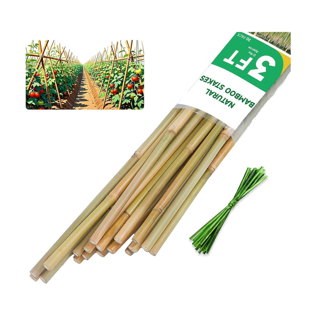 Natural Bamboo Plant Stake, （3FT 30Pcs） Sturdy Bamboo Poles, Durable Plant Bamboo Stake, Garden Climbing Plant Bracket.