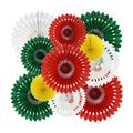 Christmas Hanging Honeycomb Round Paper Fans Decoration Winter Theme Tissue Paper Fan Garland for Shower Birthday Graduation Wedding Party Supplies 11 Count