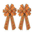 2 PCS Large Fall Bows for Wreath Fall Wreath Bow Autumn Tree Topper Bow