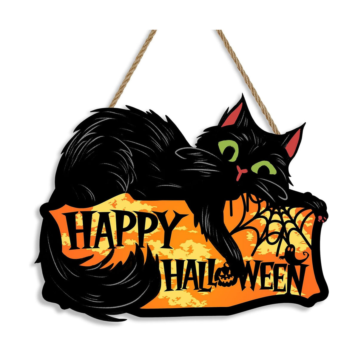 Britimes Black Cat Welcome Door Sign, Wooden, for Home Decor