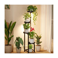 Bamworld Plant Stand with Grow Light Corner Metal Flower Pot Stands | 4 Tier Plant Shelf with Grow Lights for Patio