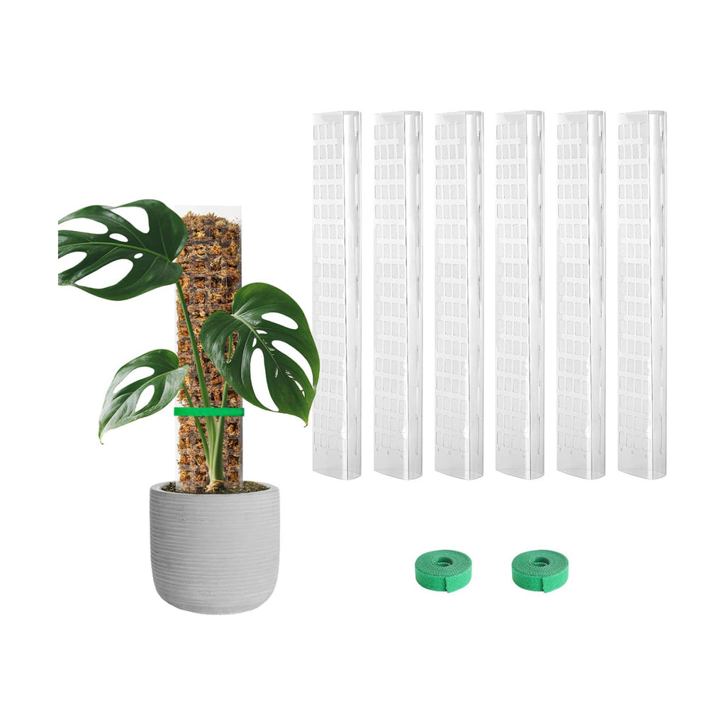 EOX Plastic Moss Pole for Monstera and Climbing Plants, 15-Inch, 6-Pack