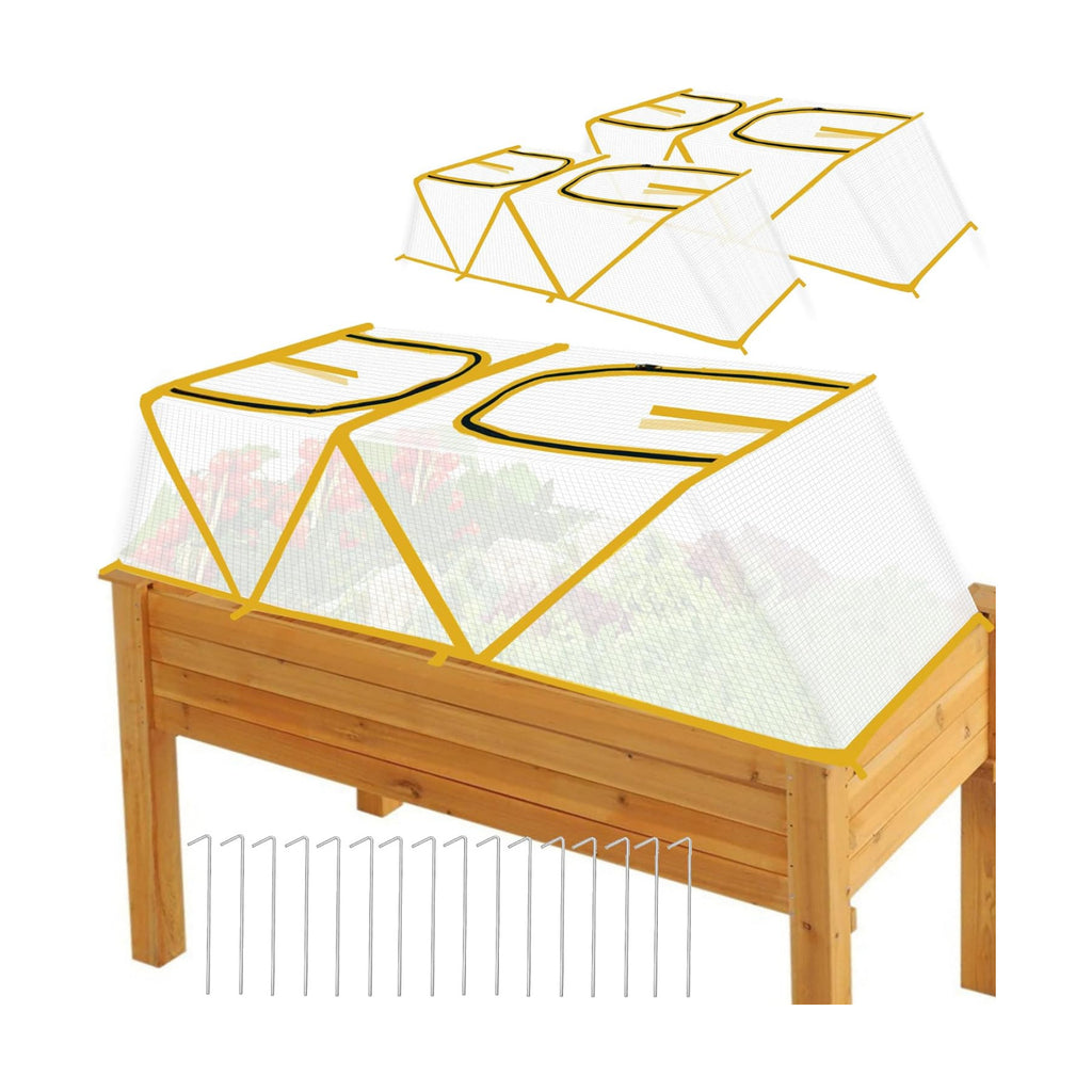 47.2" *14.6" *13.4" Foldable Garden Row Accelerator Plants Cover for Raised Garden Bed, Mini Greenhouse Cover with Two