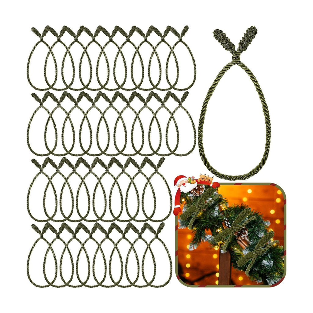 Zhengmy 32 Pcs 20 Inches Christmas Garland Ties Christmas Decorative Twist Ties for Banister Reusable and Flexible Twist for Xmas Home Decorations Holiday Craft Wrapping (Olive Green)