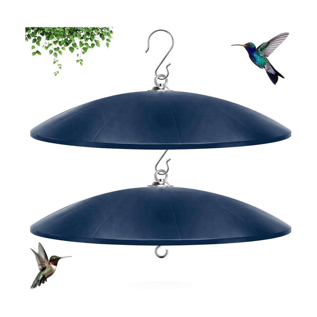 19.25-Inch Extra Large Squirrel Baffle,Hummingbird Feeder Shade Dome Cover, Bird Feeder Rain Guard, Hanging Squirrel Proof for Shepherd's Hook Outdoors (Blue) 2 Pack