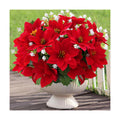 Christmas Artificial Flowers for Outdoors 12PC Poinsettia Flowers