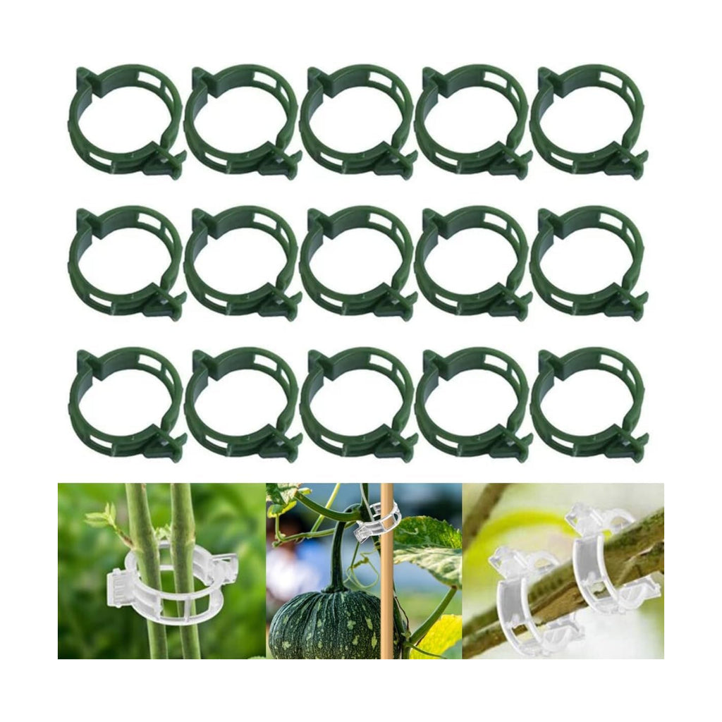 50 PCS Secured Plastic Plant Clip, Plant Support Clips, Garden Clips for Climbing Plants, Plastic Trellis Clips Plant Support Clips Tomato Grape Vine Vegetables Plant Fixing Clips (50, Green)