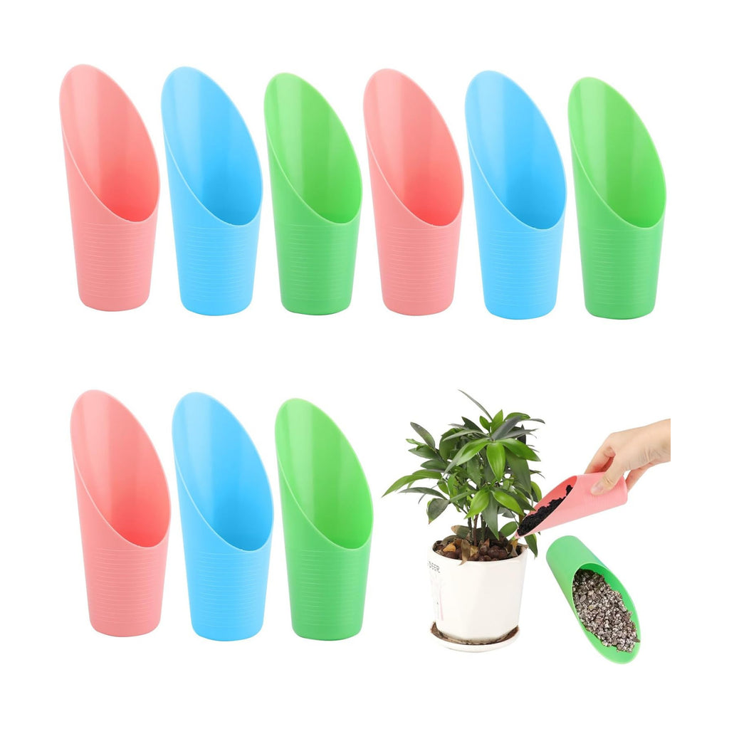 9 Pcs Bonsai Soil Scoops,3 Color Plastic Garden Soil Scoops,Small Potting Shovels for Succulent Indoor Plants Flower Planting Bonsai Cultivation,Colorful Sturdy Garden Tool